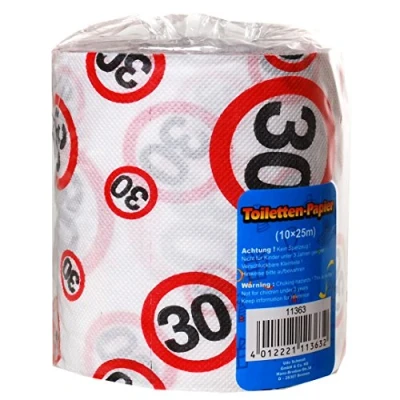 Imagen de Udo Schmidt Roll Papel higiénico con el número 30 (30 cumpleaños)