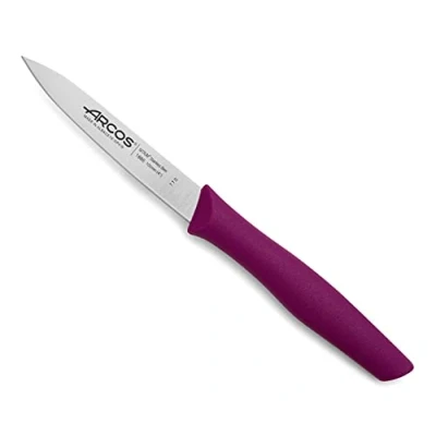 Imagen de Arcos Serie Nova Cuchillo Mondador Hoja de Acero Inoxidable 100 mm Mango Polipropileno Color Fucsia