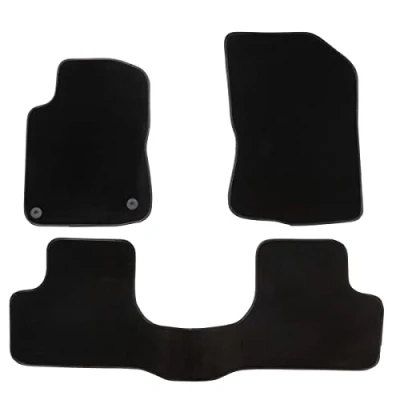 Imagen de DBS 1764206 Alfombrillas de coche A medida para 3 uds. Antideslizante Moqueta en negro 1000 g/m² Aspecto terciopelo Modelo Luxe
