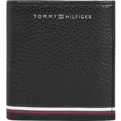 Imagen de Tommy Hilfiger Hombre Cartera Central Trifold de piel, Multicolor (Black), Talla Única