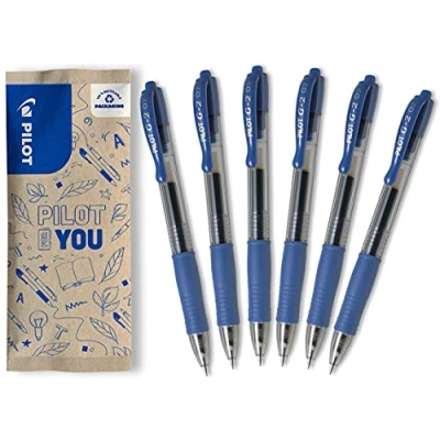 Imagen de Pilot flowpack 6 G 2 Roller tinta Gel azul punta media