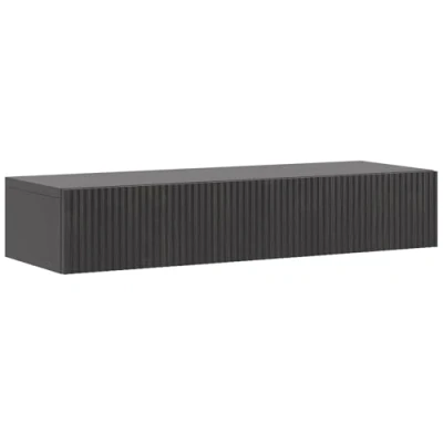 Imagen de Selsey Consola de Entrada Colgante 90 x 17 cm Mesa con cajón laminillas Ceniza Portland Negro Nolie