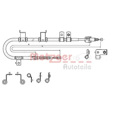 Imagen de METZGER 17.2575 Cable de Freno Mano Atrás izquierda 1715/1518 COFLE HYUNDAI: i30 I Hatchback