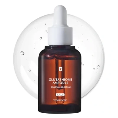 Imagen de TOSOWOONG Glutathione Serum con 20.000ppm de Glutatión, Niacinamida y Ácido Hialurónico, Cuidado Facial Coreano, Hidratación Luminosidad, 30ml, 1.01 fl. oz.