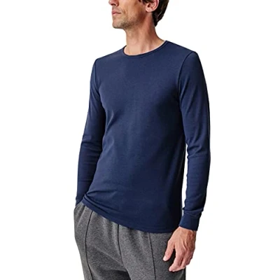 Imagen de Damart Camiseta de cuello redondo malla clásica termolactil, azul marino oscuro, 3XL