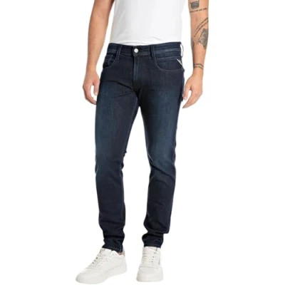 Imagen de REPLAY M914 Anbass Power Stretch Jeans, Azul (Dark Blue 007 5), 34W / 34L para Hombre
