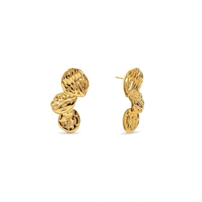 Imagen de SINGULARU Pendientes Áurea. Acero con Baño en Oro de 18 Kt. Joyas Para Mujer.