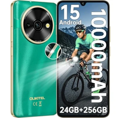Imagen de OUKITEL C59 Pro Telefonos Moviles Libres Android 15 6.88 Pantalla HD+ 90Hz Moviles, 24GB+256GB/1TB, Batería 10000mAh, 110 Lúmenes Smartphone, 4G Dual SIM/OTG/GPS/Fingerprint/Face ID