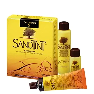 Imagen de Sanotint Tinte para el pelo n.º 05 &quot;Goldbraun&quot; 1 x 125 ml natural Con valiosos ingredientes activos vegetales mijo dorado, extracto de hojas uva, oliva y