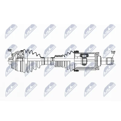 Imagen de NTY NPW BM 179 Árbol de Transmisión Eje delantero, izquierda 575 automática BMW: 5 Berlina