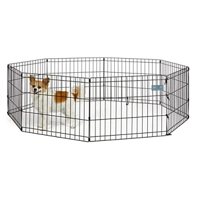 Imagen de MidWest Homes for Pets modelo 550 18 Parque o corralito para perros sin puerta, 60,96 x 45,72 cm, con revestimiento en negro