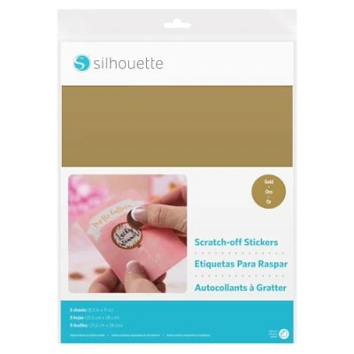 Imagen de Silhouette Hojas de pegatinas para imprimir, color dorado, 8.5 x 11 pulgadas