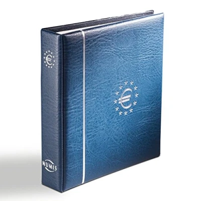 Imagen de Leuchtturm 329334 Álbum numismático NUMIS de colección Incl. 7 Fundas para 21 Juegos completos Monedas Euro Azul