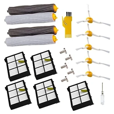 Imagen de Repuestos para iRobot Roomba 800 805 850 860 865 866 870 871 880 886 890 891 895 896 900 960 965 966 980 aspirador robótico (5 cepillos laterales tornillos filtros 2 extractores individuales)