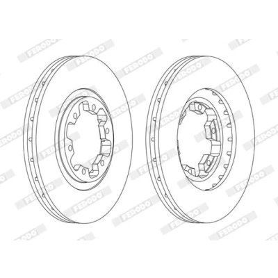 Imagen de FERODO Disco de freno NISSAN: TERRANO 2, Navara Pick up PREMIER 28mm 6 ventilado revestido DDF1626C DDF1626C,40206VE800,402061W600,402066W500,13502051