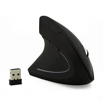 Imagen de LJFLI Raton Gaming Inalambrico Cinco Generaciones de Mouse Vertical para diestros Zurdos Ratón Carga ergonómico,Black,Left Hand