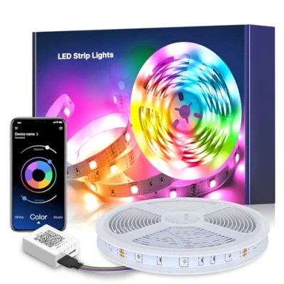 Imagen de Luces LED 5 Metros, Bluetooth RGB Tiras LED, Habitacion Control de APP y Remoto Control, 16 Millones Colores, Sincronización Música,Luz para Habitación