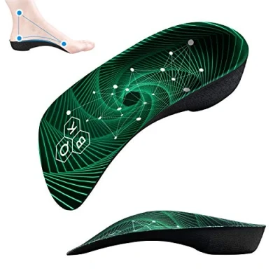 Imagen de QBK Plantillas Ortopedicas para Fascitis Plantar 3/4 Soporte Arco Alto Plantilla Diseñado Pies Planos Dolor de Talón Alivio del Pie, M