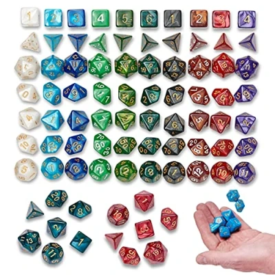 Imagen de THE TWIDDLERS 20 x 7 (140 Piezas) Dados Poliédricos D&amp;D, Juegos de rol y Mesa
