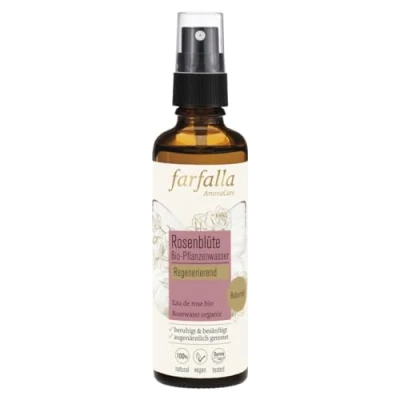Imagen de agua de rosas Farfalla, hidrolato 100% puro, regeneradora, 75 ml, transparente
