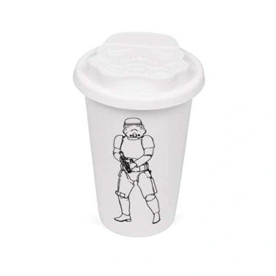 Imagen de Shepperton Design STMTRPTMW Taza de cerámica con tapa silicona, color blanco