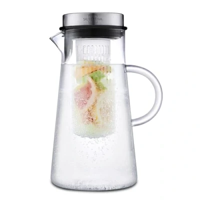 Imagen de SILBERTHAL Jarra 2 litros cristal grande con tapa para mesa limonada sangria o hielos