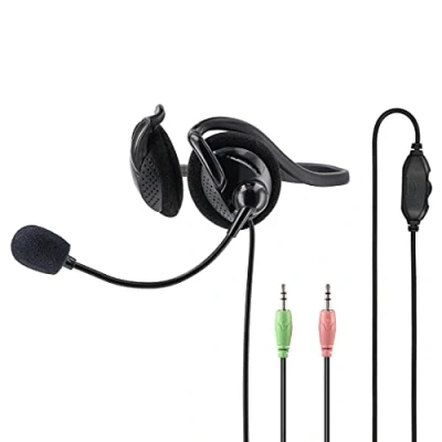 Imagen de Hama 00139920 auricular con micrófono Binaural Banda para cuello Negro Auriculares (Centro De llamadas/Oficina, Binaural, cuello, Negro, plástico, Alámbrico)