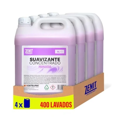 Imagen de Hostelpak 4 x 5L Suavizante textil concentrado perfumado Primavera, concentrado, Biodegradable, Fragancia agradable