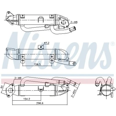 Imagen de NISSENS 989414 Enfriador EGR sin bypass de depresión AUDI: A4 B7 Berlina, Avant, B6/B7 Cabrio, SKODA: Superb I Berlina