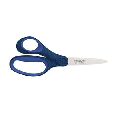Imagen de Fiskars Tijeras escolares, Para niños a partir de 12 años, zurdos, SoftGrip, Longitud total: 18 cm, Hojas acero inoxidable, Azul brillante, 1067862