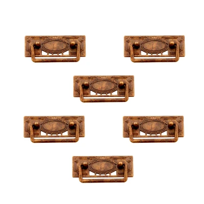 Imagen de 6 un. tirador asa mueble bronce envejecido para cajónera 85x40x14mm