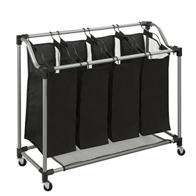 Imagen de Honey Can Do Clasificador Cuádruple de Élite, Acero Inoxidable, Negro y Gris, 8.89x19x89.53 cm