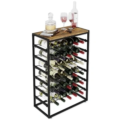 Imagen de Lenmar Serie LOFT Botellero de Metal para Botellas, Negro, 5 25 Vino, Botellero, Estantes, Soporte Almacenamiento Vino Robusto (LOFT 2 30, 30