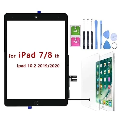 Imagen de Hedywei Pantalla táctil de repuesto para iPad 7 Gen A2197 A2198 A2200 (2019 10,2 pulgadas) Touch Screen Digitizer con kit herramientas (negro)