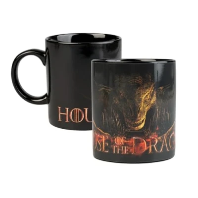 Imagen de Grupo Erik Taza Juego de Tronos La casa del Dragon, Termocolora café cerámica 350 ml, Cambiente color Tazas café, desayuno: Merchandising Oficial