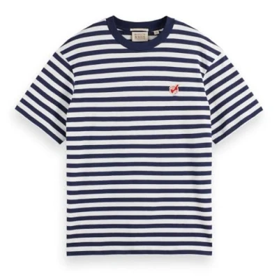 Imagen de Scotch &amp; Soda CORE THE FREE Spirit Peace BIRD Camiseta estampada, Mujer, Talla: Medium, Navy/white