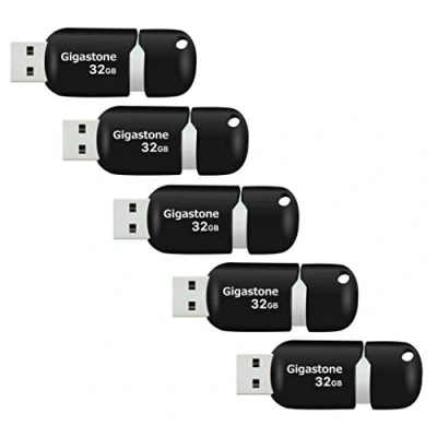 Imagen de Gigastone V10 32GB USB2.0 Unidad Flash, Paquete de 5, Memoria USB, Thumb Drive, Memory Stick, Pen Diseño retráctil sin Tapa