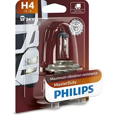 Imagen de PHILIPS 13342MDB1 Lámpara, faro de carretera H4 24V 75/70W Halógena MAN: TGA, MERCEDES BENZ: T2/LN1 Camión plataforma/Chasis, SCANIA: P,G,R