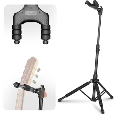 Imagen de CAHAYA Soporte de Guitarra Universal con Bloqueo Automático por Gravedad Stand para Altura Ajustable Compatible Guitarras Acustica Electrica Ukelele Bajo Modelo CY0265