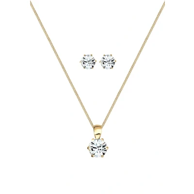 Imagen de Elli SET Glass Crystal Pendientes goldcoloured, Mujer, Talla: 45, Gold coloured