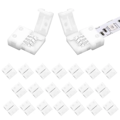 Imagen de VIPMOON 20pcs 4 Pin Conectores de Tira Luces LED 8mm Connector sin Soldadura Pines Clip Luz para Conexión SMD 2835/3528 y RGB Ancho