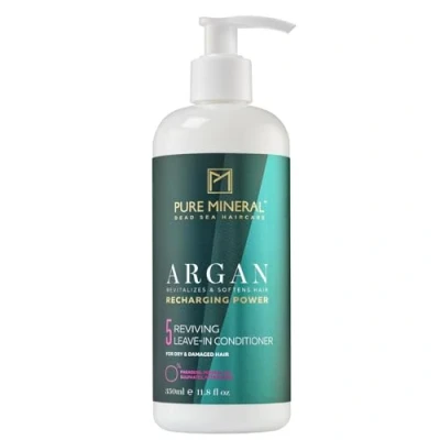 Imagen de Pure Mineral Acondicionador Sin Enjuague de Argán Hidratación y Luminosidad para Cabello Seco Vitamina E sulfatos, parabenos, petrolatos 350ml