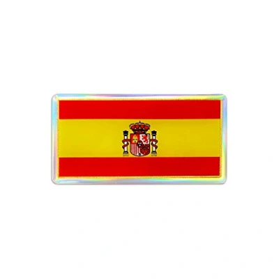 Imagen de 4R Quattroerre.it 14002 Etiqueta Adhesiva 3D Bandera de España HQ, 88 x 40 mm