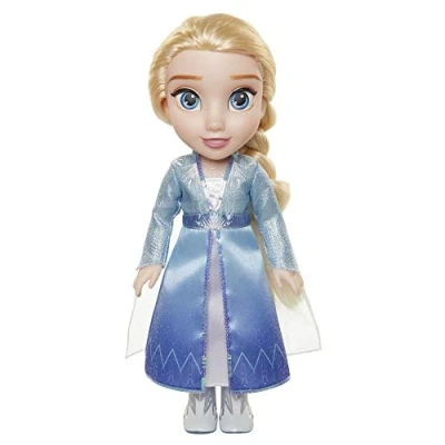 Imagen de Disney Frozen 2 Muñeca Elsa de Viaje 35 cm con Capa Azul, Botas y un Precioso Peinado Preciosos Detalles para Niñas 3 Años +
