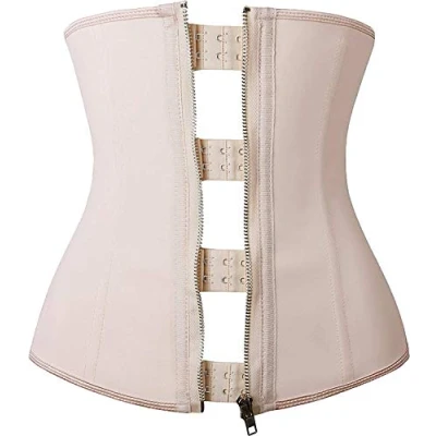 Imagen de YIANNA Faja Reductora Mujer Cremallera Cinturilla Moldeadora Waist Trainer Corset Reductor Corsé de Cintura Cinturón Fajas Colombianas para Vestido Beige,2219 Size 2XL