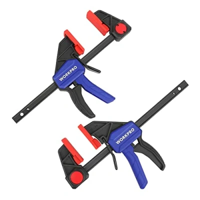 Imagen de WORKPRO 2 Piezas Sargento de Barra 150 mm, Abrazadera Barra, Set Sargentos para Carpintería Madera, Fuerza Sujeción 68 kg, Acero y Nylon una Fijación Precisa