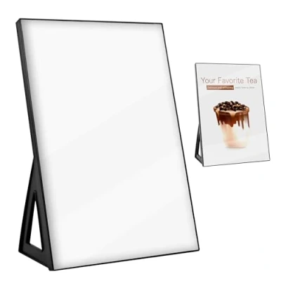 Imagen de Expositor A4, Metacrilato A4 AcríLico Para NúMeros De Mesa Boda, Carteles, Folletos, MenúS, Soporte Horizontal Y Vertical, Porta Menus Restaurante Negro, 1 Pieza