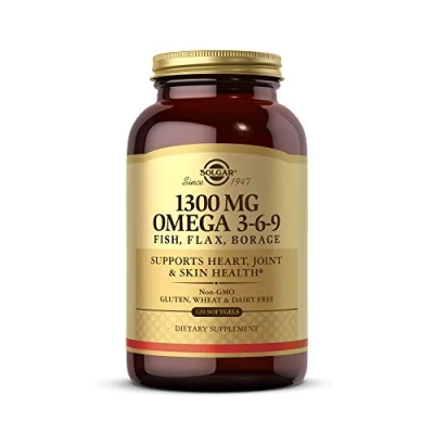 Imagen de Solgar Omega 3 6 9 Aceite de Pescado, Lino y Borraja Ácidos Grasos 120 Cápsulas blandas