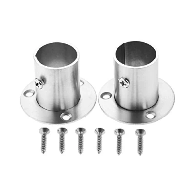 Imagen de Hicello 2 piezas de acero inoxidable 25 mm/1 pulgada para riel armario, barra cortina resistente, soporte extremo
