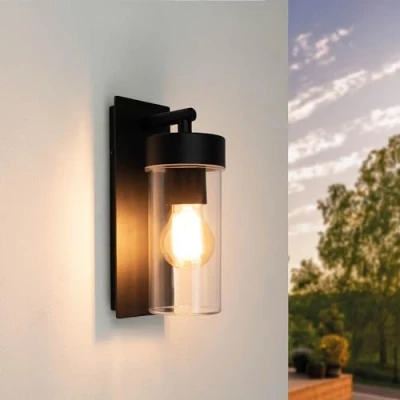 Imagen de Ledvion Lámpara aplique LED de Moderno y Negro, Conexión E27, IP44, luz exterior, iluminación jardín, fachadas, pared